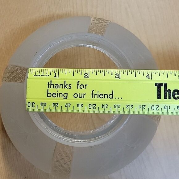 THREE Vintage Frosted Scalloped Raised Etching Glass Light Lamp Shade 7" - Picture 6 of 7